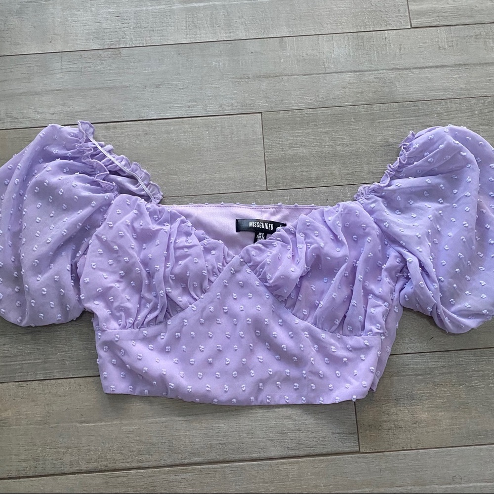 Cropped purple blouse